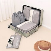 お買い得  荷物と旅行の保管-旅行用圧縮パッキングキューブセット、6ピースの荷物収納とオーガナイザーのスペースセーバー、家庭用とスーツケース用の多機能衣類オーガナイザー