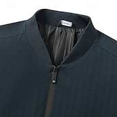 お買い得  男性用エリートアウターウェア-男性用 軽量ジャケット フォーマル オフィス ジッパーを閉める 春 春 &amp; 秋 中性 日常 ネイビーブルー アーミーグリーン ジャケット