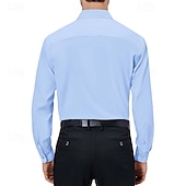 cheap Men's Dress Shirts-Men's Dress Shirt Plain Wedding Outdoor Light Blue Black Wine Dark Navy Long Sleeve Spread Collar Summer Spring Clothing Apparel