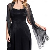 abordables enveloppes d&#039;invité de mariage-Écharpe Femme Élégant Sans manches Polyester Boléros de Mariage Avec Couleur unie Pour Soirée Printemps &amp; Été