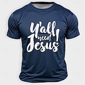 ieftine Tricouri cu credință-Paște Bărbați Iisus Tricou Manșon scurt Tricou Tipărire 3D Stil Nautic Cămașă Designer Casual Petrecere Concediu Negru Alb Albastru piscină Vară Primăvară Îmbrăcăminte S M L XL XXL XXXL