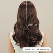 levne Syntetické trendy paruky-Syntetické paruky Vlnitá Curly Weave Vrstvený střih Hluboké rozdělení na stroji Paruka 22&quot; A1 Umělé vlasy Dámské Měkký povrch Klasické Pohodlné Hnědá
