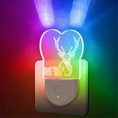 preiswerte Plug-in-Nachtlicht-Acrylförmiges LED-Nachtlicht, Dekoration für Wohnzimmer und Schlafzimmer, Licht mit Farbverlauf, Licht, Augenschutz ohne Flimmern, UK-US-EU-Netzstecker, 1 Stück