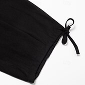 baratos Clássico-Homens Calças Cargo Calças de linho Calças Calça verão Calças de praia Com Cordão Cintura elástica Bolso multi Tecido Conforto Respirável Mimolet Casual Diário Feriado Moda Estilo Clássico Preto