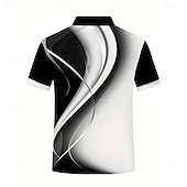 billige Geometrisk polo for menn-Herre Geometrisk Linje Zip Polo Kortermet Aftæpning Fritid hverdag utendørs Hverdag treningsklær Glidelås Sommer Hvit Blå Grønn