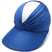 cheap Home Hats-Sun Hats for Women UV Protection Sun Visor Wide Brim Summer Hats with Ponytail
