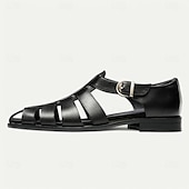 cheap Premium Leather Sandals-Men&#039;s Classic Brown Leather Fisherman Sandals - Versatile Summer Footwear for Casual Outings