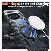 お買い得  その他のスマホケース-電話 ケース 用途 グーグル ピクセル9プロ ピクセル9プロXL ピクセル9 バックカバー スタンド付き 磁石バックル ワイヤレス充電をサポート レトロ風 TPU PC