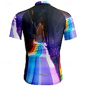 abordables Maillots pour hommes-Homme Maillot de cyclisme Manche Courte Cyclisme T-shirt Maillot avec 3 poches arrière VTT Vélo tout terrain Respirant Séchage Rapide Design Anatomique Évacuation de l&#039;Humidité Noir Arc-en-ciel Des