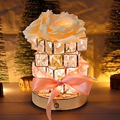 economico Forniture per feste-lampada a forma di fiore di girasoli lampada da tavolo ricaricabile senza fili touch 3 colori dimmerabile infinitamente piccola luce notturna alimentata a batteria festival ristorante camera da letto