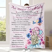 billige Tepper og pledd-morsdagsteppe, et brev til mor, morsdagsgave myk og koselig, perfekt gave til mor, blomster- eller hjertedesign, varm og behagelig