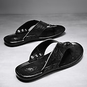 preiswerte Urlaubsandalen-Moderne Flip-Flops aus hellbraunem Kunstleder für Herren mit doppelten Aussparungen und verstellbaren Riemen – vielseitiges Schuhwerk für Komfort im Alltag