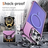 economico Cover per iPhone-telefono Custodia Per iPhone 16 Pro Max Plus iPhone 15 Pro Max Plus iPhone 14 13 12 Pro Max Plus Copertura Posteriore con Supporto Magnetico Supporta la Ricarica Wireless Retrò Metallo