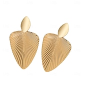 abordables Pendientes-Mujer Pendiente Clásico Forma de Hoja Elegante Aretes Joyas Dorado Para Boda Fiesta 1 Par