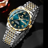 halpa Kvartsikellot-BINBOND Ylellinen miesten kello Kvartsikello Vedenkestävä Fosforeskoiva päivämäärä kronografi Nahkainen miesten rannekello Sotilasilta urheilumiehet kellot B6367