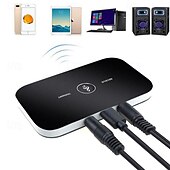 levne Bluetooth pomůcky-b6 bluetooth 5.0 vysílač přijímač 2v1 adaptér, bezdrátový audio adaptér aux 3,5mm jack rca stereo hudba do auta sluchátka reproduktor tv pc