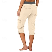 economico pantaloni cargo da donna-Per donna Pantaloni capri Pantaloni da paracadute Moda Streetwear Lunghezza al polpaccio Naturale Blocco di colori Coulisse Tasca Comodo All'aperto Confortevole Streetwear Uscire Rosso arancione