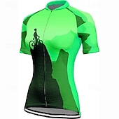 cheap Women's Jerseys-Women's Cycling Jersey Graphic Short Sleeve Bike Tee Tshirt Jersey with 3 Rear Pockets Mountain Bike MTB Quick Dry Anatomic Design Wicking Breathable Sports Blue Fuchsia Orange Clothing Apparel
