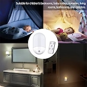 tanie włączana lampka nocna-pilot led lampka nocna salon sypialnia dekoracja lampka nocna ciepła poświata przełącznik światła ochrona oczu bez migotania uk usa ue wtyczka zasilania 1 szt.
