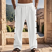 cheap Bottoms-Retro Vintage Medieval Renaissance Straight Leg Pants Pirate Viking Button Down Solid Color Men&#039;s Viking Halloween Carnival Vacation Casual Daily LARP Adults&#039; Pants