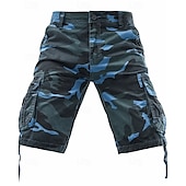baratos Clássico-Homens Bermuda Cargo Shorts camuflados Calção Shorts de verão Bolso multi Bolso com aba camuflagem Côr Camuflagem Conforto Vestível Comprimento do joelho Ao ar livre Esporte Diário Moda Casual