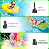 abordables Pompes de gonflage-Pompe à air électrique portable à remplissage rapide avec 3 buses, gonfleur/dégonfleur AC/12 V CC pour matelas pneumatiques de camping en plein air