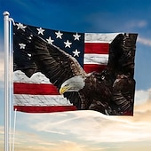 billiga 250:e årsjubileum-4 juli Utomhus Inomhus Med Öglor Patriotisk Flagga Självständighetsdagen Amerikansk Hus Gård Trädgårdsdekorationer Högtidsbanner Skylt