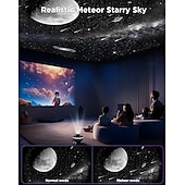 tanie światła projektora gwiazdy galaktyki-projektor meteorów led deco lampka nocna projektor galaktyk 360° planetarium lampka nocna lampa sufitowa przestrzeń rozgwieżdżone niebo projektor z paskiem świetlnym meteor dla dzieci sypialnia