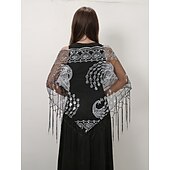 olcso Sálak és Kendők-Retró Ordító 20-as évek 1920-as évek sál Wrap Kendők A nagy Gatsby Flapper lány Flitter Rojt Női Farsang Esküvő Estély Álarcos mulatság Felnőttek Kendő