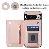 abordables Otras carcasas-teléfono Funda Para Google Píxel 9 Pro Pixel 9 Pro XL Pixel 8 Pro Pixel 8 Funda Trasera con Soporte Ranura para tarjetas Antigolpes Retro TPU Cuero de PU
