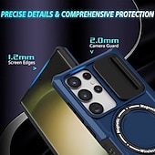 お買い得  サムスン用ケース-Samsung Galaxy S24 Ultra Plus S24 FE S23 Ultra Plus S22 Plus Ultra用電話ケーススタンドホルダー付きマグネットサポートワイヤレス充電レトロPC