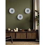 cheap Wall Sculptures-Vintage Gold and Silver 3D Floral Wall Decor, 7.7x7.7 Inch Resin Wall Hanging, Elegant Flower Ornament for Home, Hotel, Accent Wall, and Cultural Wall Decoration