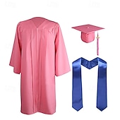 cheap Career &amp; Profession Costumes-Graduation Cap and Gown 2025 Set with Tassel Graduation Stoles for High School College Bachelor