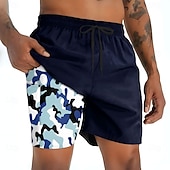 cheap Geometric Print-Men&#039;s Camouflage Lined Shorts 2 in 1 Board Shorts Swim Shorts Mid Waist Hawaiian Vacation Holiday Beach Wear Side Pockets With Compression Liner Elastic Drawstring Waist Designer Clothing Apparel