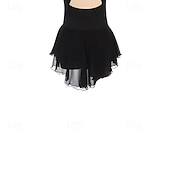 levne Šaty na krasobruslení-Šaty na bruslení Dámské Dívčí Buz Pateni Šaty Černá Slátanina Otevřít Zpět Síťka Spandex Elastické Trénink Profesionální Soutěž Bruslařské oblečení Zahřívací Křišťál a napodobenina Bez rukávů