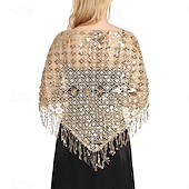 olcso Sálak és Kendők-Retró Ordító 20-as évek 1920-as évek sál Wrap Kendők A nagy Gatsby Flapper lány Flitter Rojt Női Farsang Esküvő Estély Álarcos mulatság Felnőttek Kendő