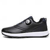 cheap Men&#039;s Golf Shoes-Men&#039;s Modern White Golf Shoes with Blue Detailing, Lace-Up Design, Breathable Upper, Perfect for Professional Golfers