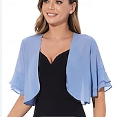 voordelige bruiloft gast wraps-Damesomslag Elegant Mouwloos Chiffon Bruiloftsomslagen Met Pure Kleur Voor Feest Lente zomer