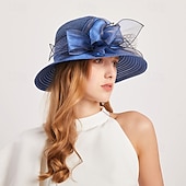 preiswerte Partyhut-Kopfstück Organza Hochzeit Abendgesellschaft Elegant Hochzeit Mit Tüll Kopfschmuck Kopfbedeckung