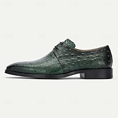 preiswerte Klassische Anzugschuhe-Grüne Oxford-Schuhe aus echtem Leder für Herren – luxuriöse Schnürschuhe mit Krokodilmuster für Kentucky Derbys und Hochzeiten