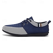 baratos Ténis para Homem-sapatos masculinos casuais com cadarço em bege e azul marinho, design exclusivo em tecido, perfeitos para o estilo e conforto do dia a dia