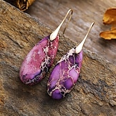 abordables Boucles d&#039;oreilles-Femmes Boucles d&#039;oreilles Poire Goutte Élégant Des boucles d&#039;oreilles Bijoux Argent / Fuchsia foncé / Brun claire Pour Mariage Soirée 1 Paire
