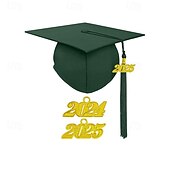 お買い得  職業コスチューム-2025 マット卒業キャップ、2025 タッセル付き、大人用、高校生、学士、修士