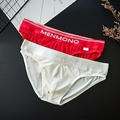 abordables Bóxer de hombre-Hombre 1 pc Bragas básicas Slip Retazos Poliéster Transpirable Suave Cómodo Refranes y citas Tiro Medio Negro Blanco