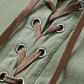 economico Vacanza-Per uomo Camicia Camicia di lino Camicia Estiva Camicia da Spiaggia Semplice Vacanza Casuale Bianco Verde militare Grigio scuro Azzurro Manica Corta Colletto Estate Primavera Abbigliamento Coulisse