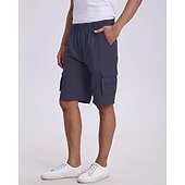 cheap Classic-Men&#039;s Cargo Shorts Shorts Summer Shorts Drawstring Elastic Waist Multi Pocket Eagle National Flag Comfort Wearable Knee Length Outdoor Sport Daily Fashion Casual Black Navy Blue