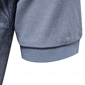 baratos Polo Elite Masculino-Homens Pólo Polo de malha Formal Trabalho Aberto para a Lateral Manga Curta Floral Botões Estampado Primavera Azul denim Branco Azul Marinha Verde cáqui Azul Claro Pólo