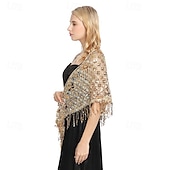 olcso Sálak és Kendők-Retró Ordító 20-as évek 1920-as évek sál Wrap Kendők A nagy Gatsby Flapper lány Flitter Rojt Női Farsang Esküvő Estély Álarcos mulatság Felnőttek Kendő