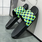 abordables Sandales décontractées-sandales à enfiler géométriques vibrantes pour hommes – chaussures d&#039;été décontractées pour la plage et la piscine