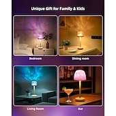 cheap Projector Lights-Ocean Wave Cordless Projector Light, RGB Color Changing Table Lamp, Portable Battery Night Light LED Aurora Projector with Remote Control for Bedroom Living Room Game Party Atmosphere Lights